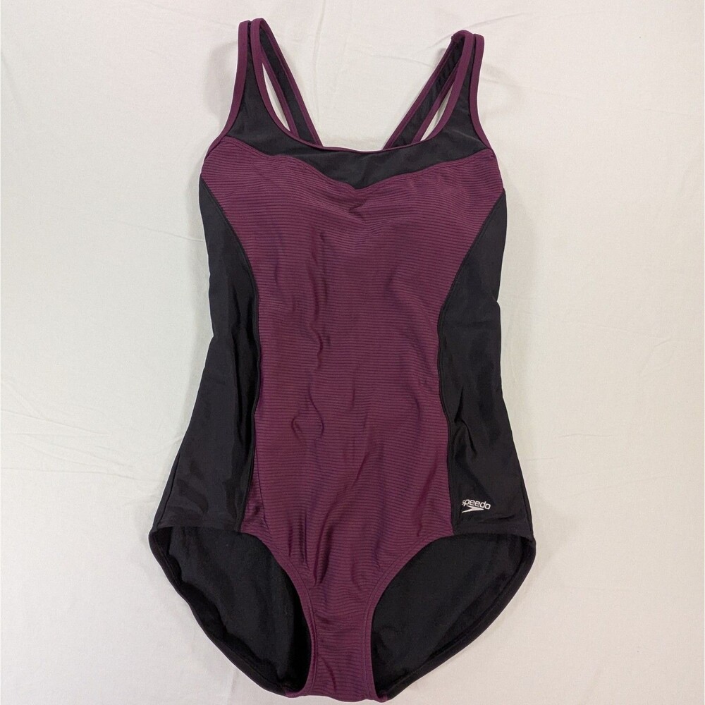 Speedo Women's One Piece in Burgundy and Black XL